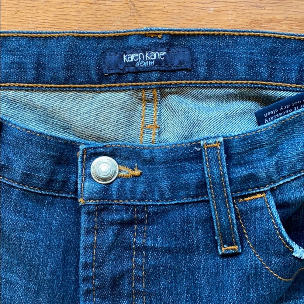 PRE-OWNED KAREN KANE DENIM JEWELED JEANS - Picture 5 of 13